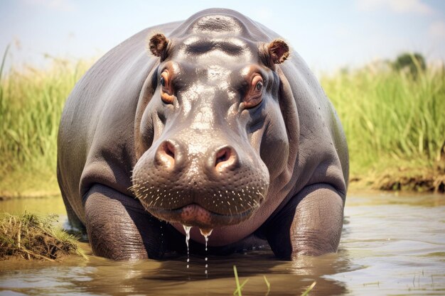 Hippopotamus in the wild