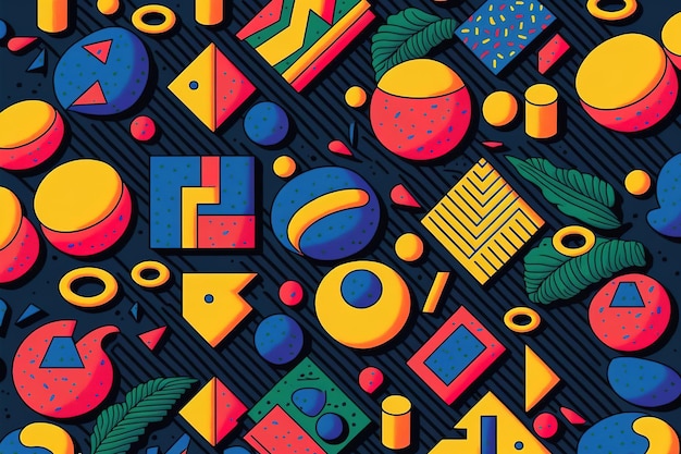 Hipster background with geometric patterns in the style of the 90s and 80s