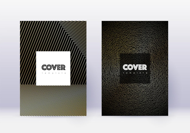 Hipster cover design template set Gold abstract l