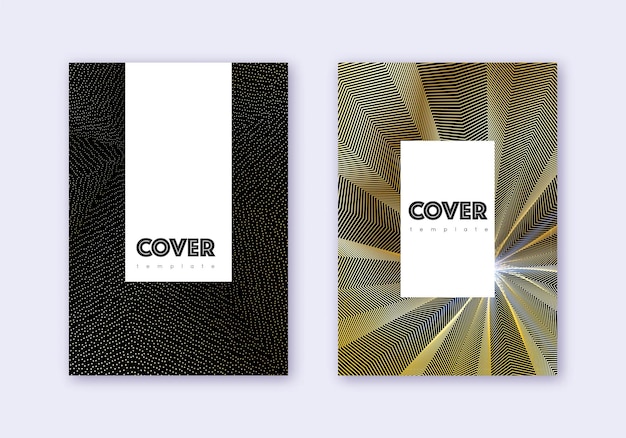 Hipster cover design template set Gold abstract l