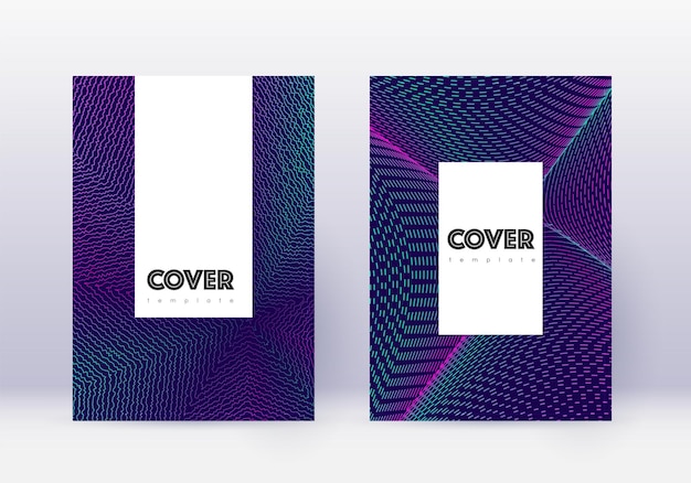 Hipster cover design template set Neon abstract l