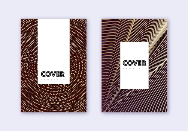 Hipster cover ontwerpsjabloon set Gouden abstracte l