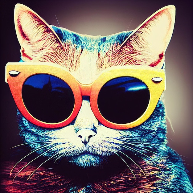 Hipster Leuke Popart Kat Illustratie