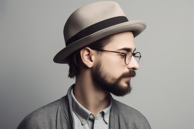 Hipster man hat Generate Ai