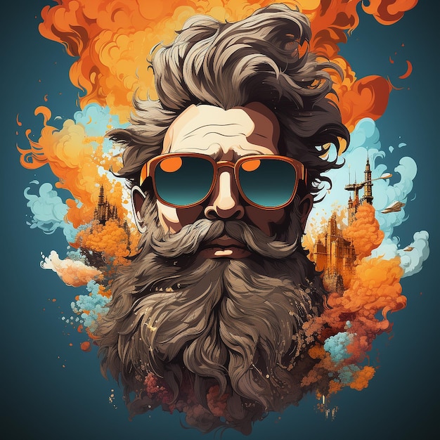 Hipster nerdy grafische illustratie