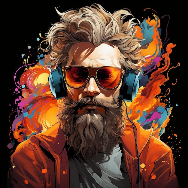 Hipster nerdy graphic illustration