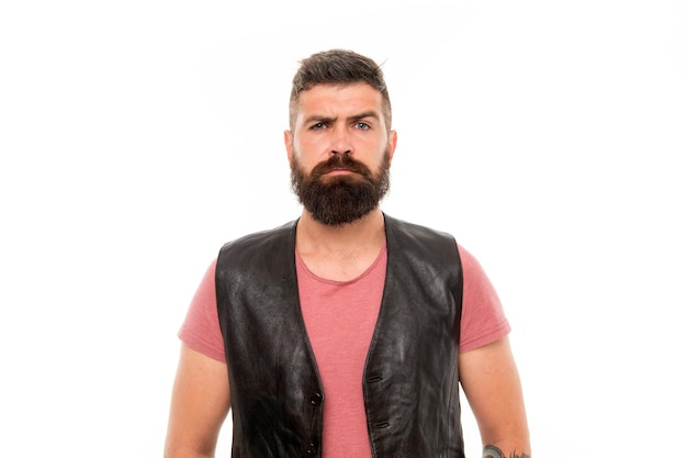 Hipster with beard brutal guy. Masculinity concept. Barber shop and beard grooming. Styling beard and moustache. Fashion trend beard grooming. Facial hair treatment. Masculinity brutality and beauty.