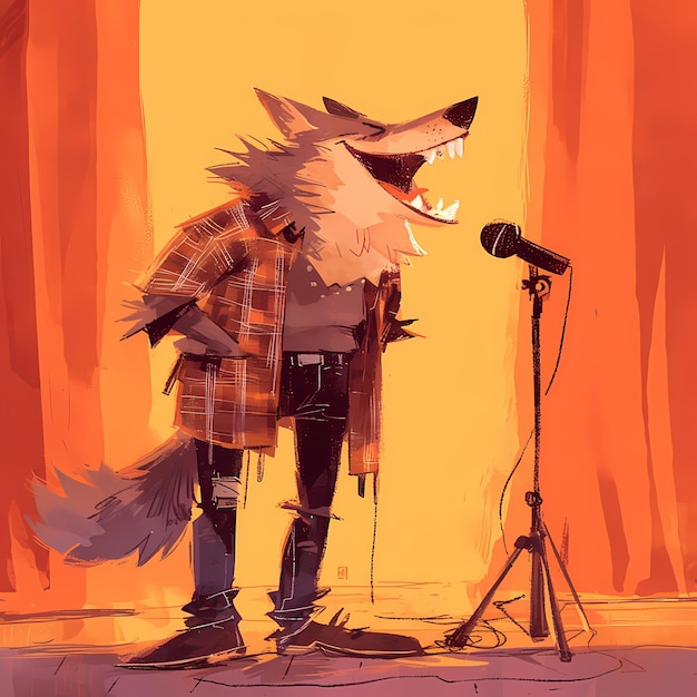 Hipster Wolf Rocks Stage