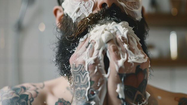 Hipster39's Organic Shaving Cream Ritueel in een minimalistische omgeving