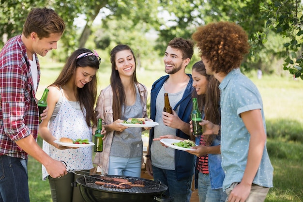 Hipsters have lunch and beers