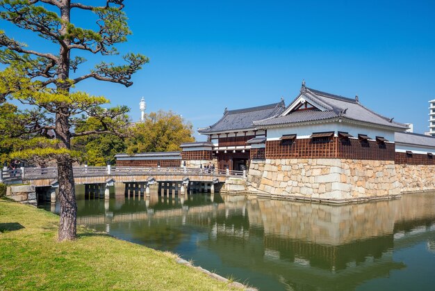 Hiroshima Castle  in Japan with blue sky