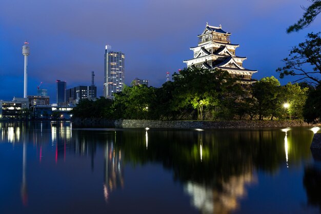 Hiroshima castle at night