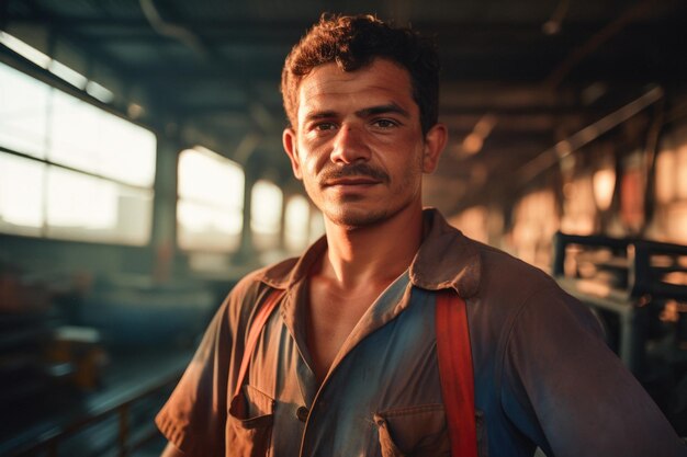 Hispanic Factory Worker Portrait