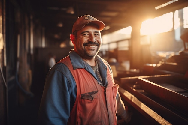 Hispanic Factory Worker Portrait