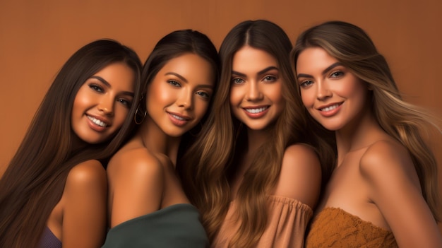 Группа латиноамериканских женщин-моделей