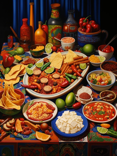 Hispanic foods and beverages like tacos paella empanadas and margaritas food heritage month