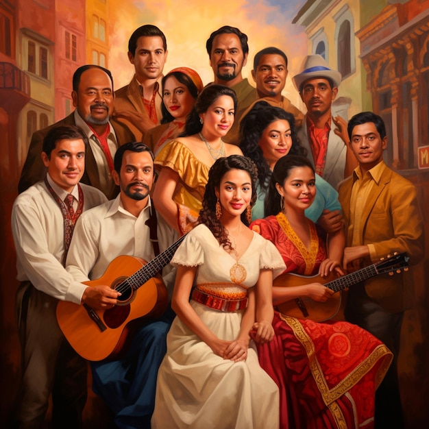 Hispanic Heritage Month Celebrating Culture Mexican theme party digital painting