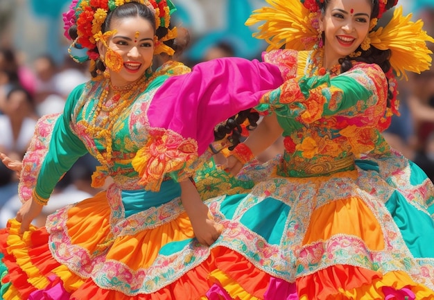 문화를 기념하는 히스패닉 문화유산의 달 활기 넘치는 거리 축제