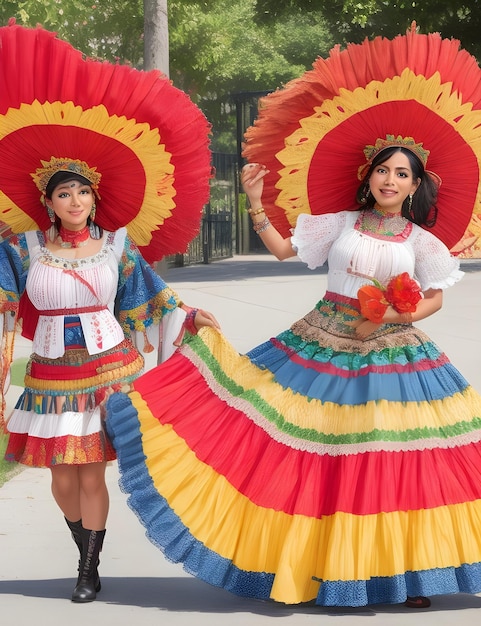 Foto immagine del ritratto celebrativo del mese del patrimonio ispanico per la carta da parati culturale