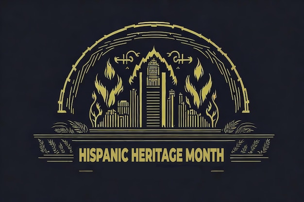 Hispanic heritage month illustration poster card