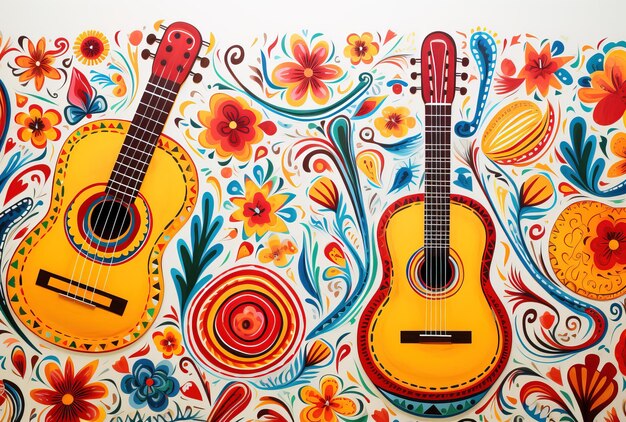 Hispanic Heritage Pattern Background