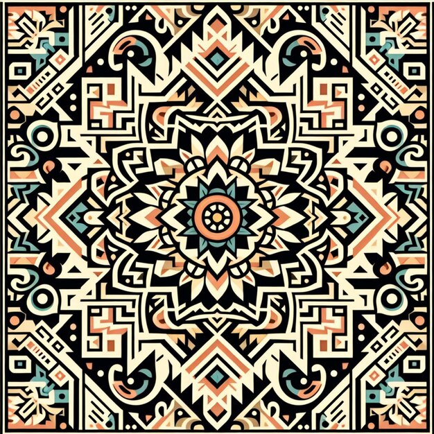 Hispanic tribal pattern motif background