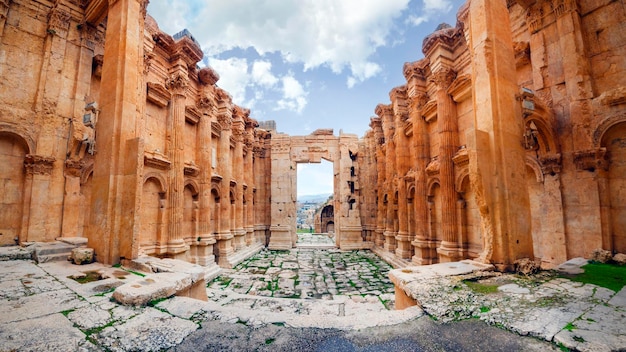 Storico antico tempio romano di bacco a baalbek, libano