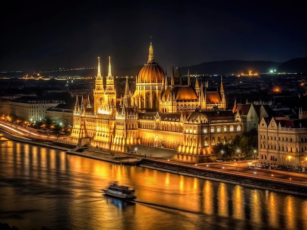 Historic Budapest at night