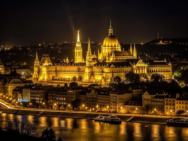 Historic Budapest at night