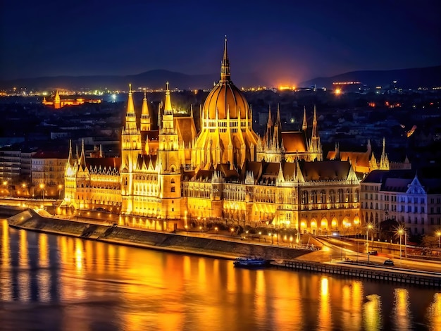 Historic Budapest at night