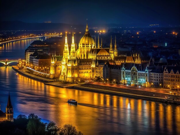 Historic Budapest at night