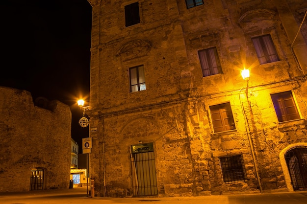 Historic building in Alghero old town Italy