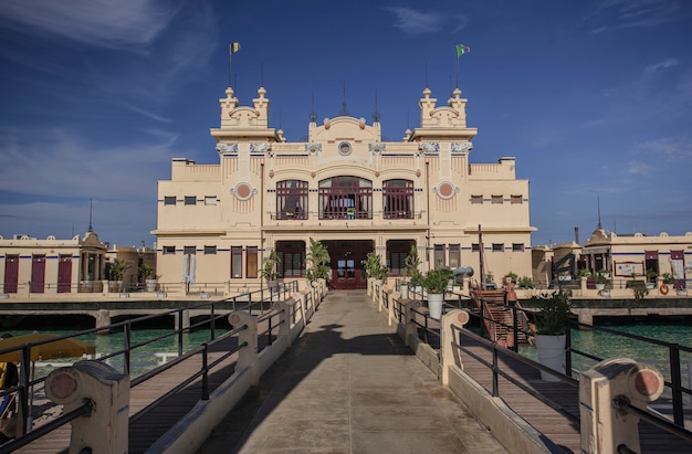 Historic building in Mondello, a well-known tourist resort in Palermo in Sicily