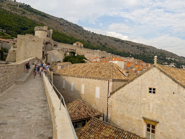 The historic city walls in Dubrovnik