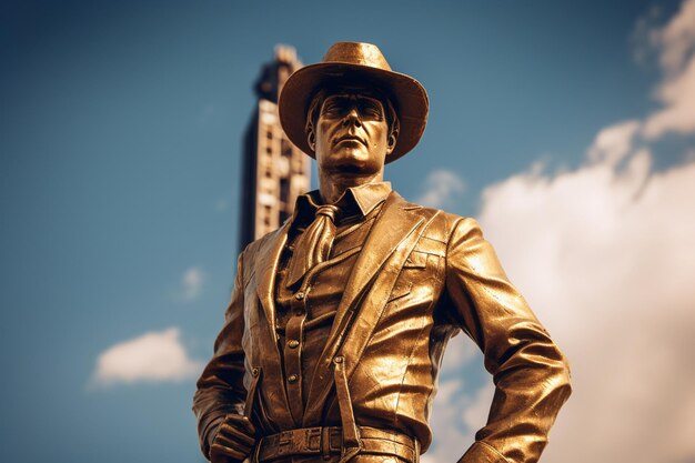 The historic Golden Driller statue in Tulsa Generative ai