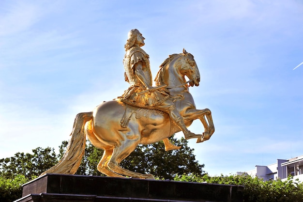 Historic Golden Horseman statue in Dresden Germany