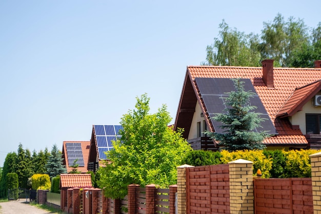 Historic house with modern solar panels on roof