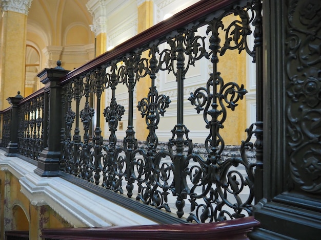 Historic interiors Fragment of an old castiron railing Palace of the 18th century