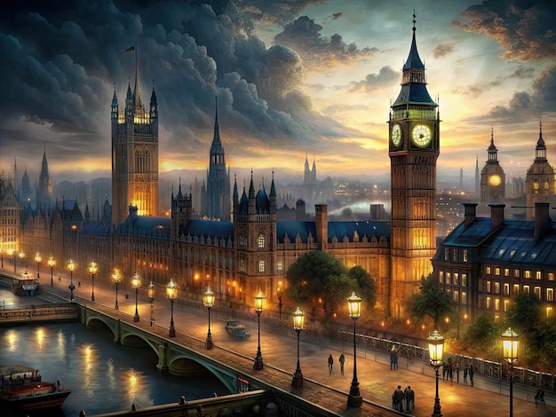 Исторический Лондон ночью
