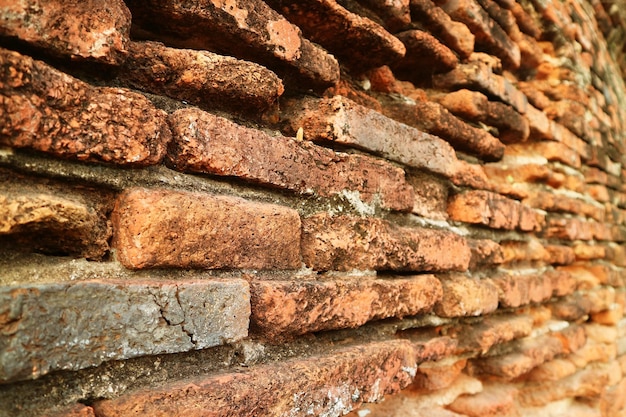 Historic Outer Wall of Wat Phra Si Sanphet Temple UNESCO World Heritage Site in Ayutthaya Thailand