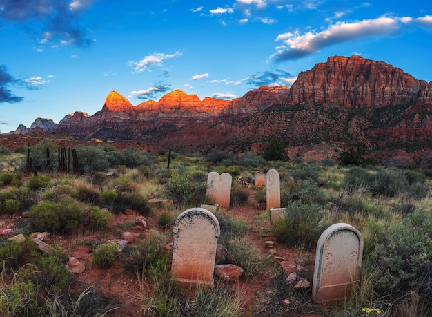 Historic pioneer cemetery in Springdale Utah