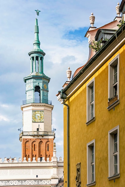 Historic town hall architecture in Poznan