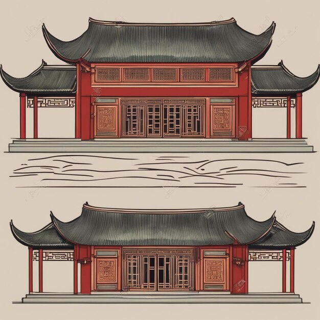 사진 역사적인 중국 전통 주택