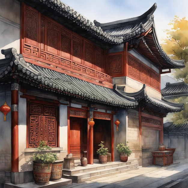 Photo historic traditional chinese houses