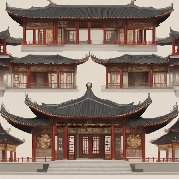 歴史的な伝統的な中国の家屋