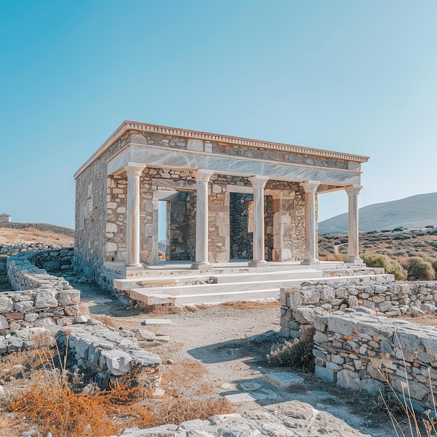 Photo historical archaeological site delos house of cleopatra