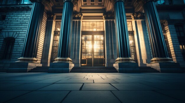 Historical architecture richly decorated dark gate in archival building