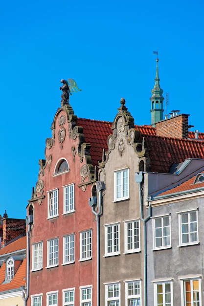 Historical buildings in the old town center in Gdansk, Poland