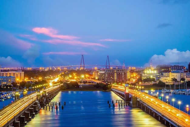 Photo historical downtown area of charleston south carolina cityscape in usa