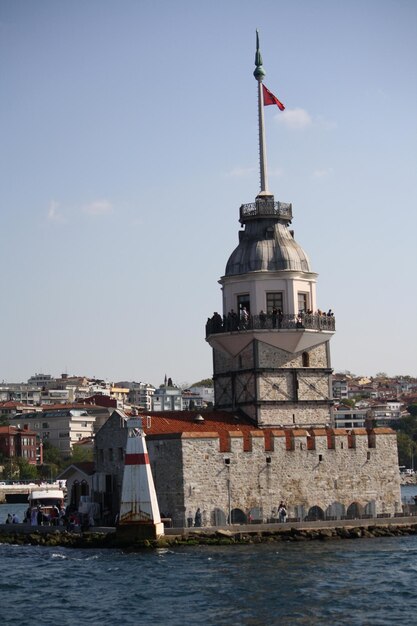 Historical fort and lighthouse in turkey